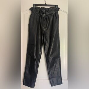 545 Black Faux Leather Straight-Leg Pants Leggings